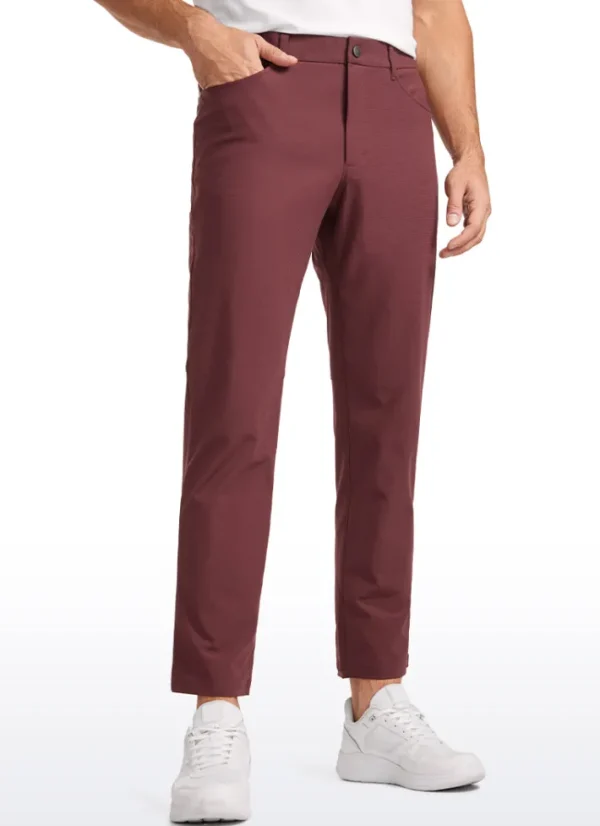 Hot CRZ YOGA All-day Comfy Slim-Fit Golf Pants 34'' - 5-pockets Saddle Brown