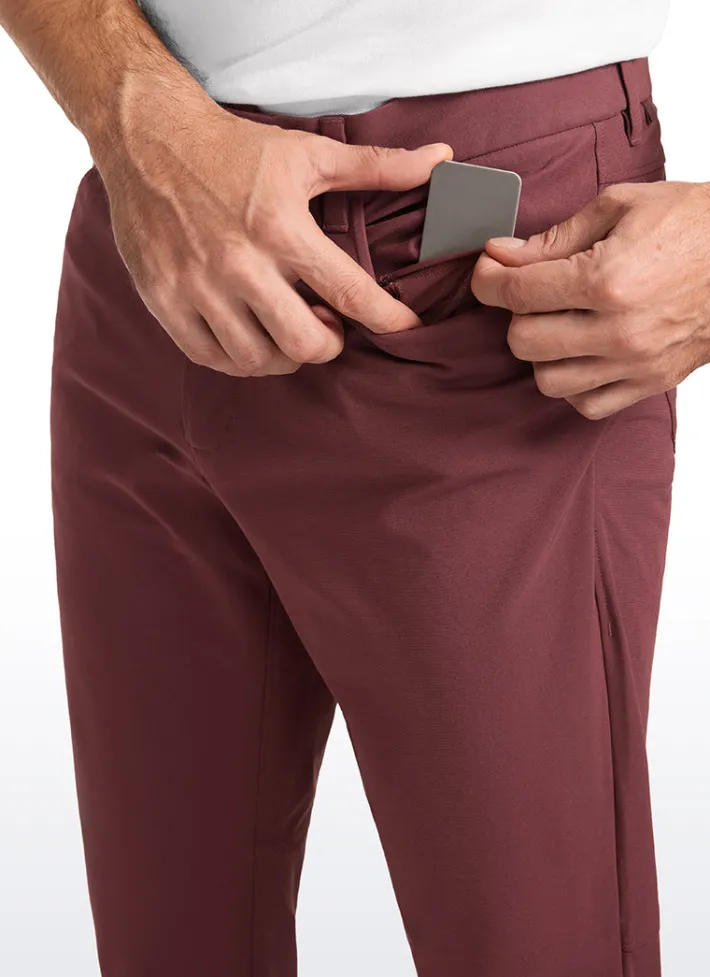 Hot CRZ YOGA All-day Comfy Slim-Fit Golf Pants 34'' - 5-pockets Saddle Brown