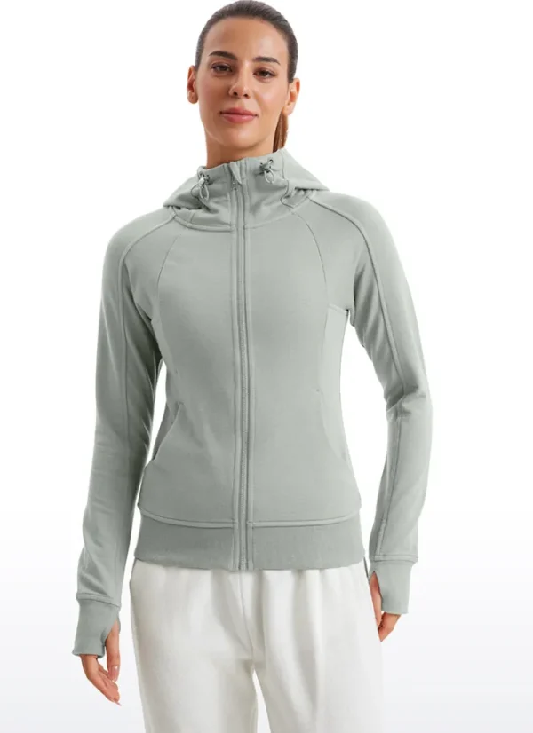 Shop CRZ YOGA Amenity Full Zip Hoodies Thumb Holes