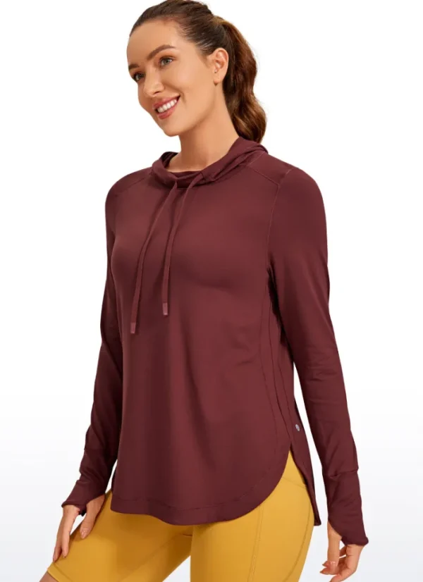 Online CRZ YOGA Brushed Feeling Long Sleeves Hoodie with Thumbhole