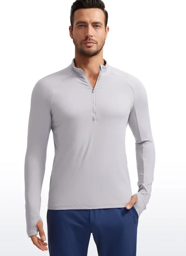 Discount CRZ YOGA Brushed Half Zip Long Sleeve with Thumbhole