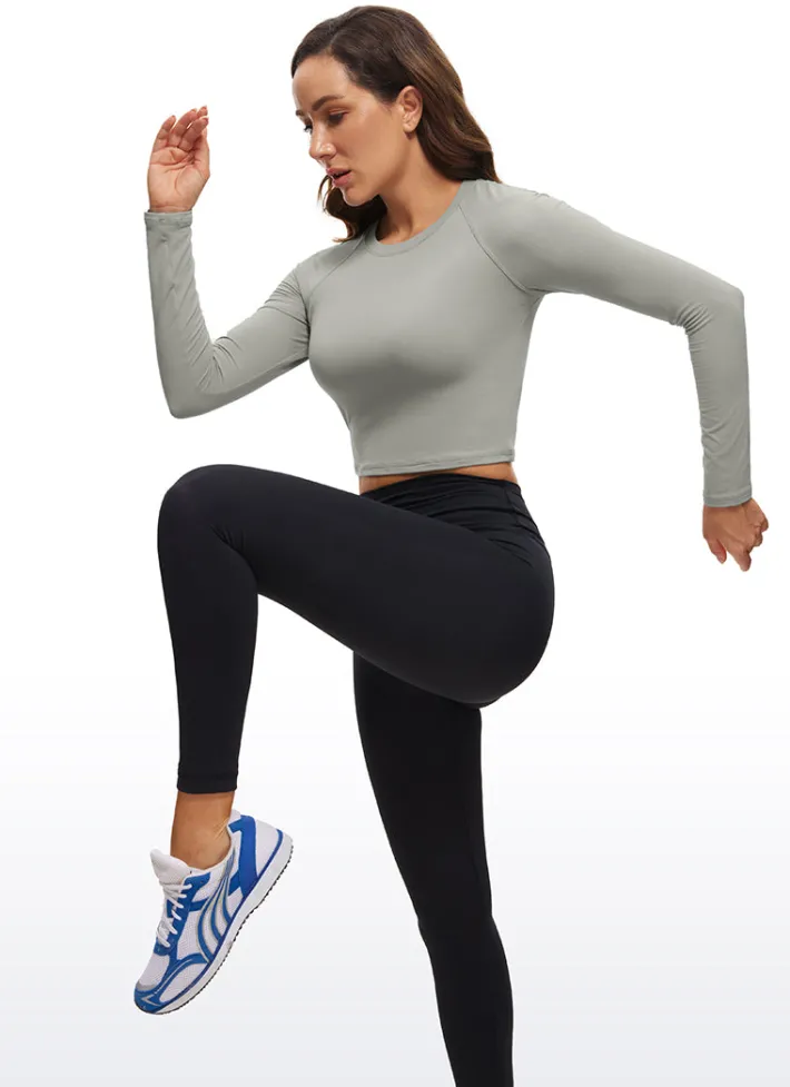 Discount CRZ YOGA Brushed Long Sleeve Cropped High Neck