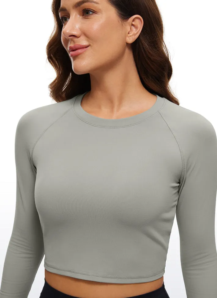 Discount CRZ YOGA Brushed Long Sleeve Cropped High Neck