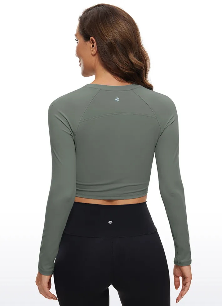 Discount CRZ YOGA Brushed Long Sleeve Cropped High Neck