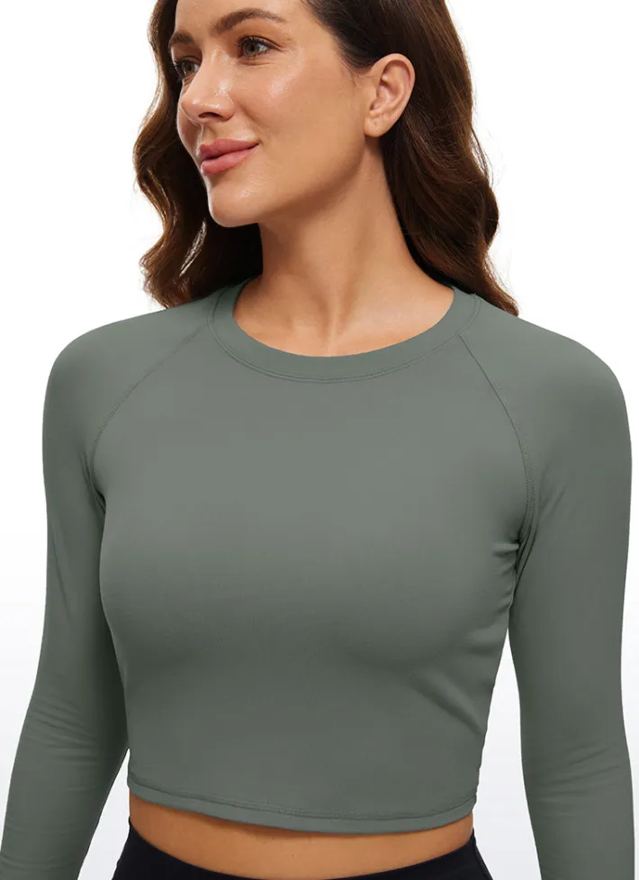 Discount CRZ YOGA Brushed Long Sleeve Cropped High Neck