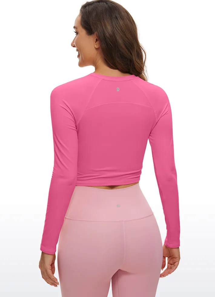 Discount CRZ YOGA Brushed Long Sleeve Cropped High Neck