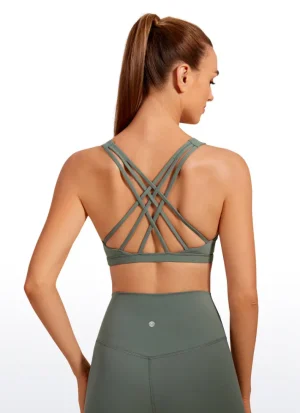Cheap CRZ YOGA Brushed Nakedfeel Bra Criss Cross Back