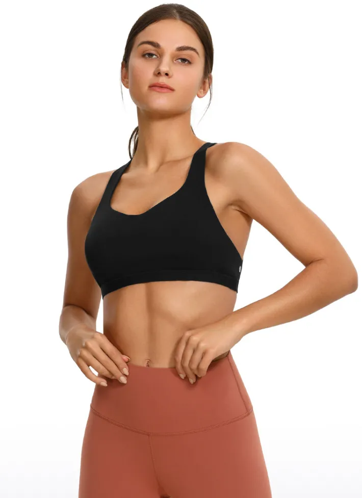 Cheap CRZ YOGA Brushed Nakedfeel Bra Criss Cross Back