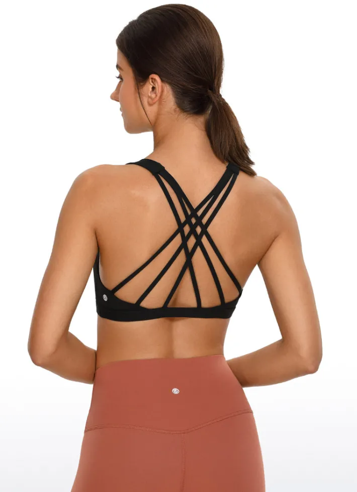 Cheap CRZ YOGA Brushed Nakedfeel Bra Criss Cross Back