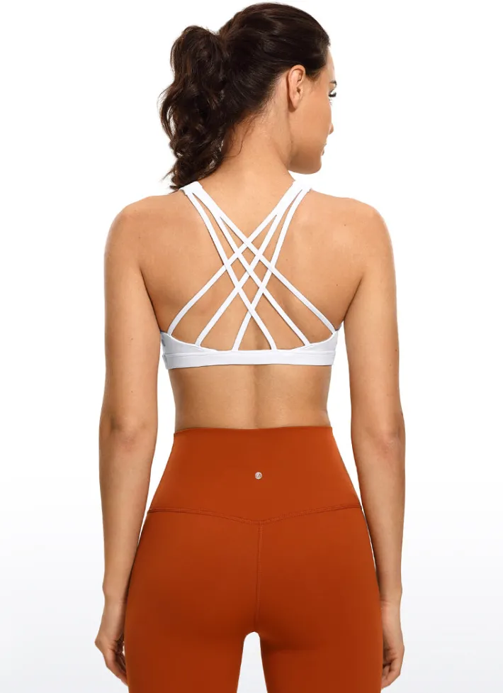 Cheap CRZ YOGA Brushed Nakedfeel Bra Criss Cross Back
