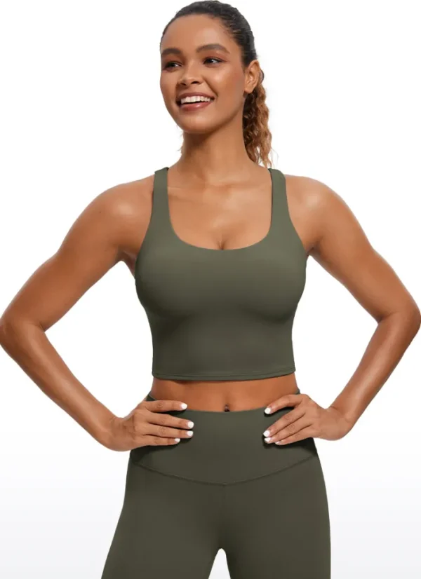 Cheap CRZ YOGA Butterluxe Criss Cross Back Built-in Bra Tanks