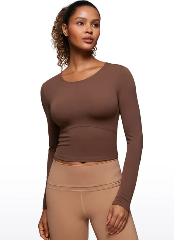 Clearance CRZ YOGA Butterluxe Cropped Front Seam Long Sleeve
