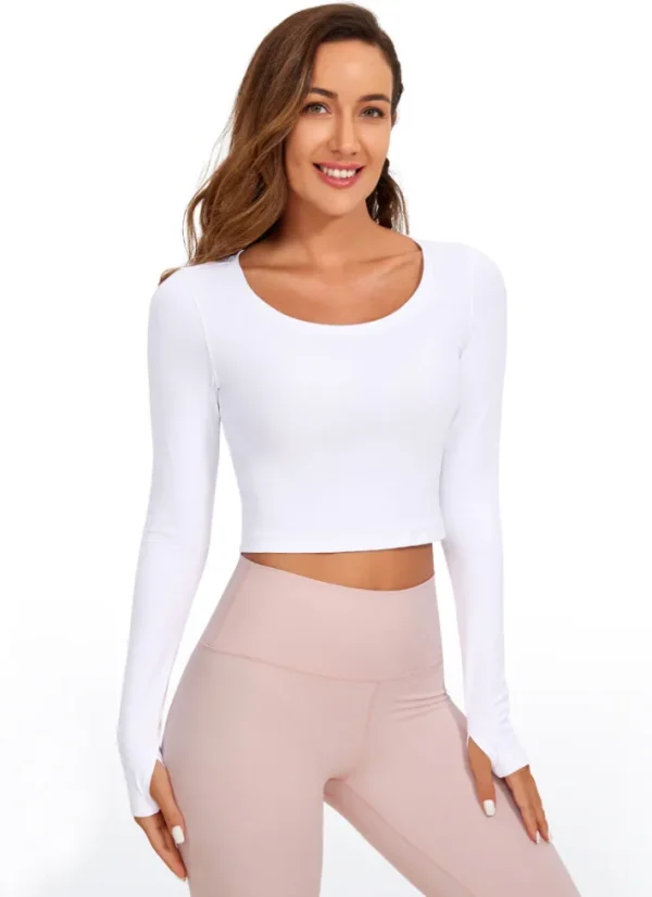 Discount CRZ YOGA Butterluxe Cropped Long Sleeve Scoop Neck