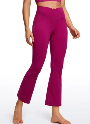 Shop CRZ YOGA Butterluxe Crossover Flare Leggings 25.6'' - V Cross Waist Magenta Purple