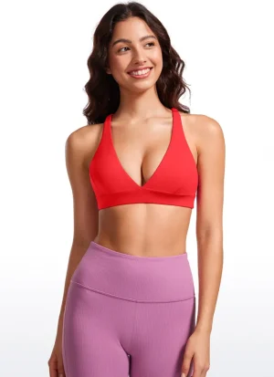 Fashion CRZ YOGA Butterluxe Deep V Neck Thin Strap Criss Cross Bra