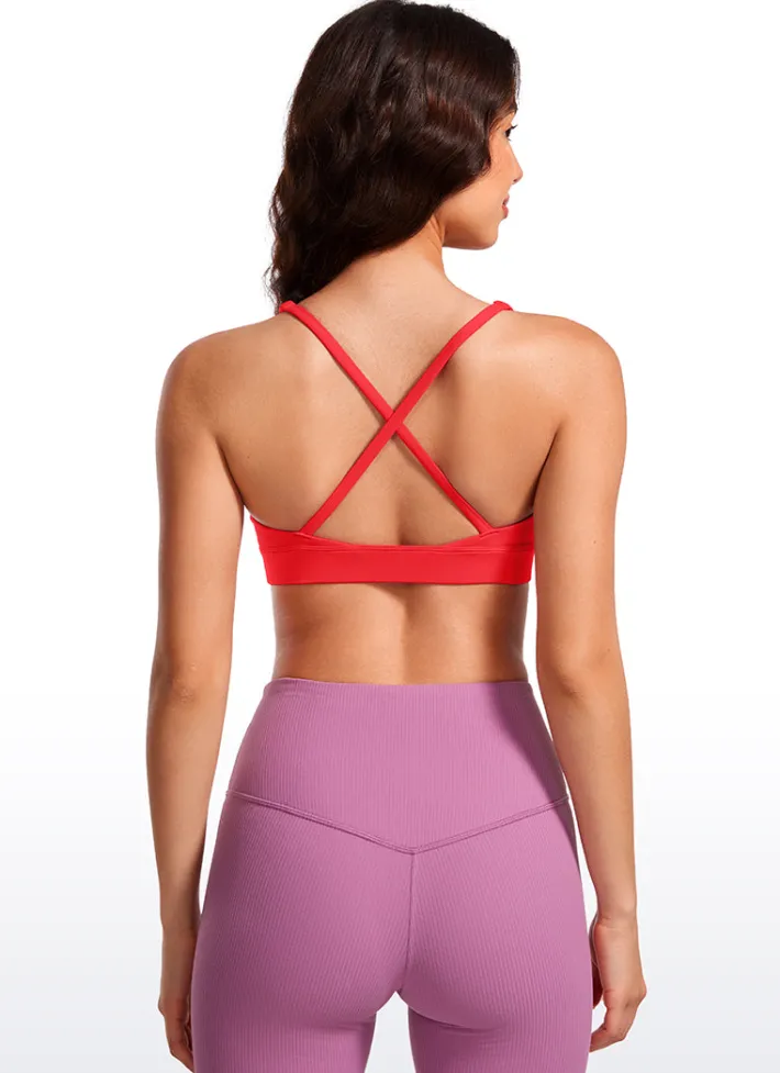 Fashion CRZ YOGA Butterluxe Deep V Neck Thin Strap Criss Cross Bra
