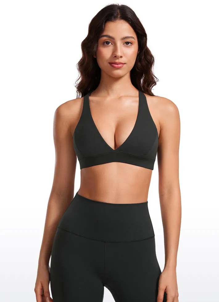 Fashion CRZ YOGA Butterluxe Deep V Neck Thin Strap Criss Cross Bra