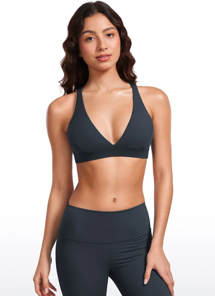 Fashion CRZ YOGA Butterluxe Deep V Neck Thin Strap Criss Cross Bra