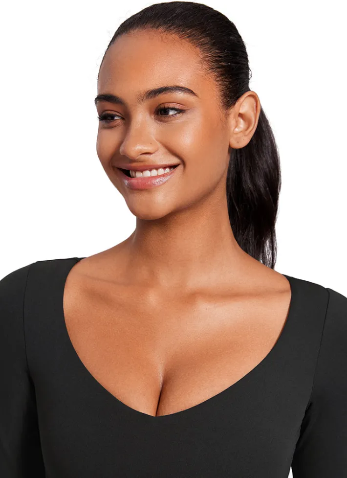Sale CRZ YOGA Butterluxe Double Lined Cropped Long Sleeves V Neck