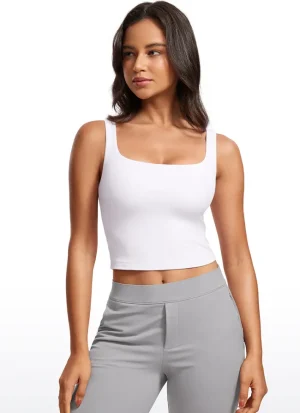 Store CRZ YOGA Butterluxe Double Lined Square Neck Tank Tops
