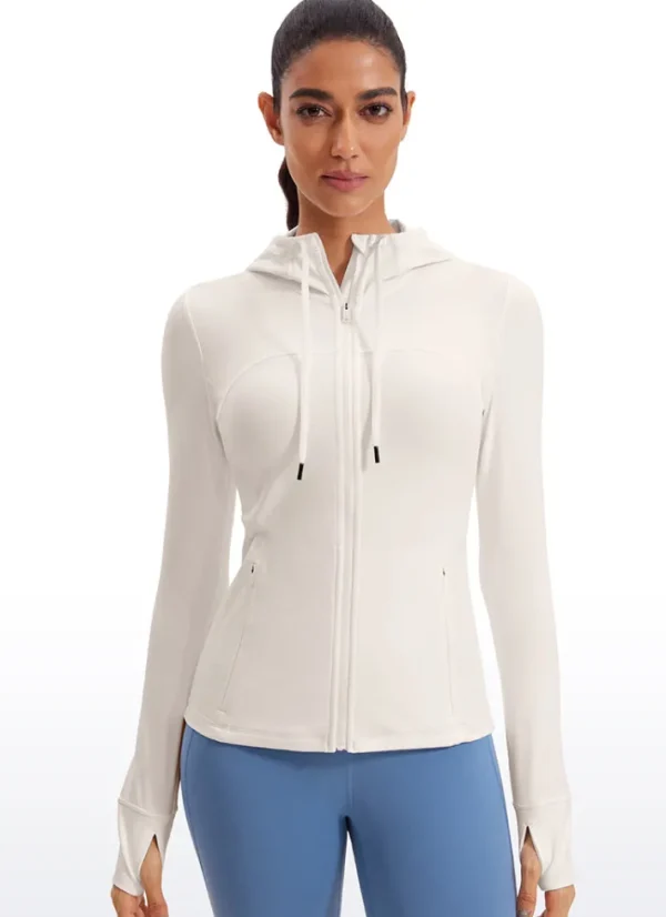 Fashion CRZ YOGA Butterluxe Full Zip Pocketed Hoodies Thumb Holes