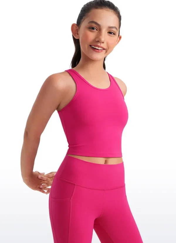 Discount CRZ YOGA Butterluxe Girls Double Lined Scoop Neck Tank Tops