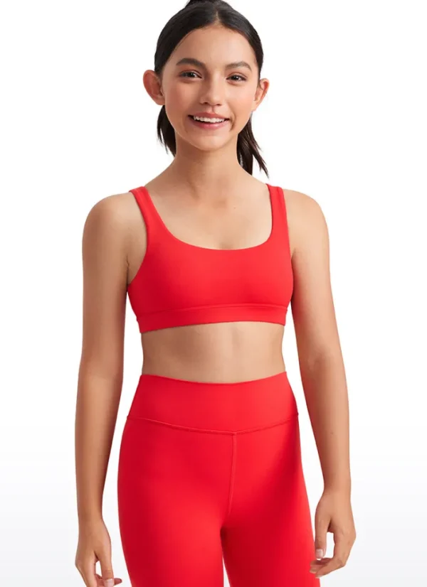 Store CRZ YOGA Butterluxe Girls Scoop Neck Sport Bra U Back