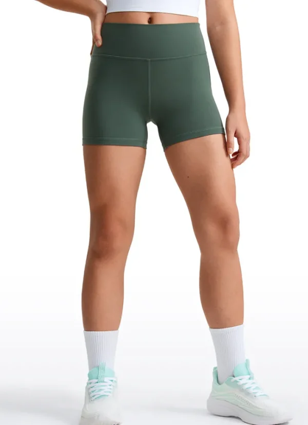 Cheap CRZ YOGA Butterluxe Girls Sports Shorts 3'' Dark Forest Green