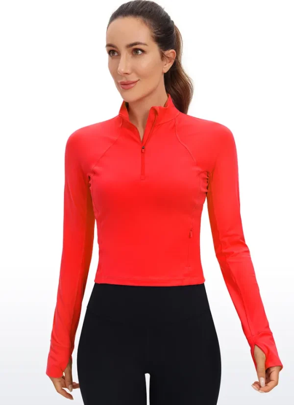 Sale CRZ YOGA Butterluxe Half-Zip Long Sleeve Cropped