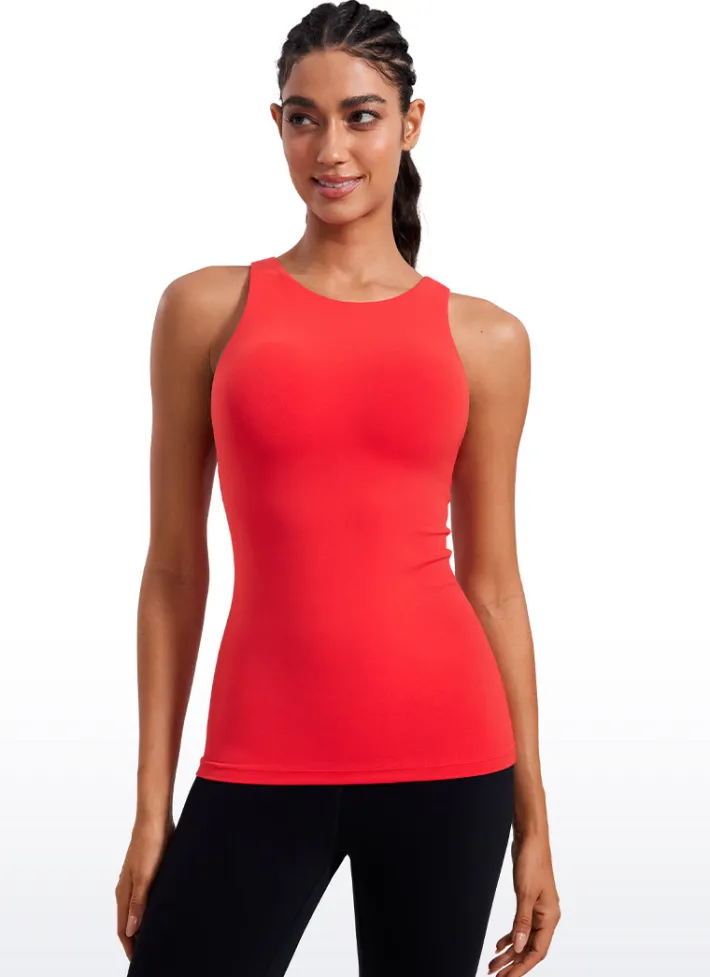 Store CRZ YOGA Butterluxe Hip Length Built-in Bra Tanks High Neck