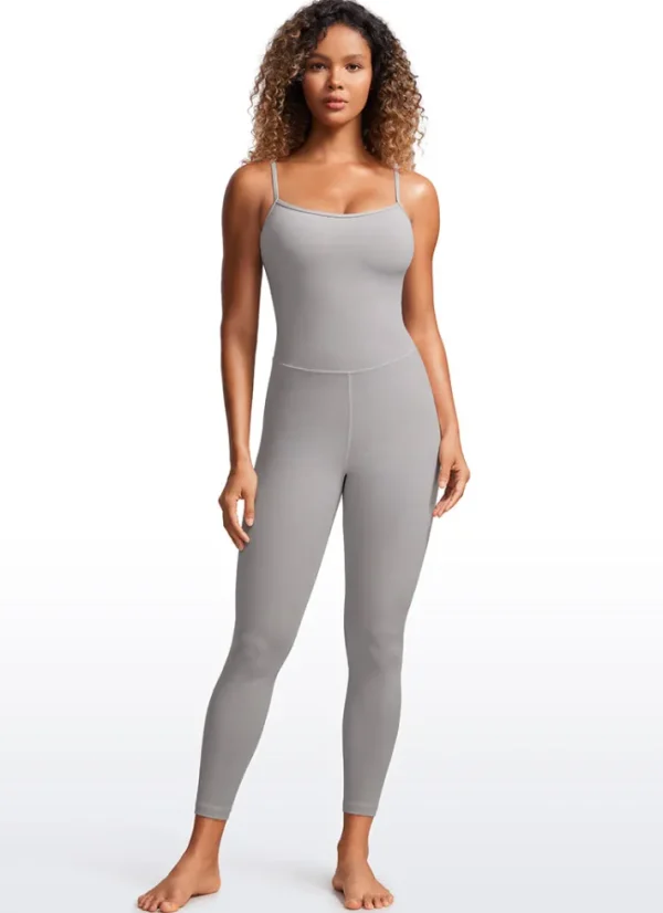Fashion CRZ YOGA Butterluxe Jumpsuits Build-in Bra Bodysuits 25'' Gull Gray