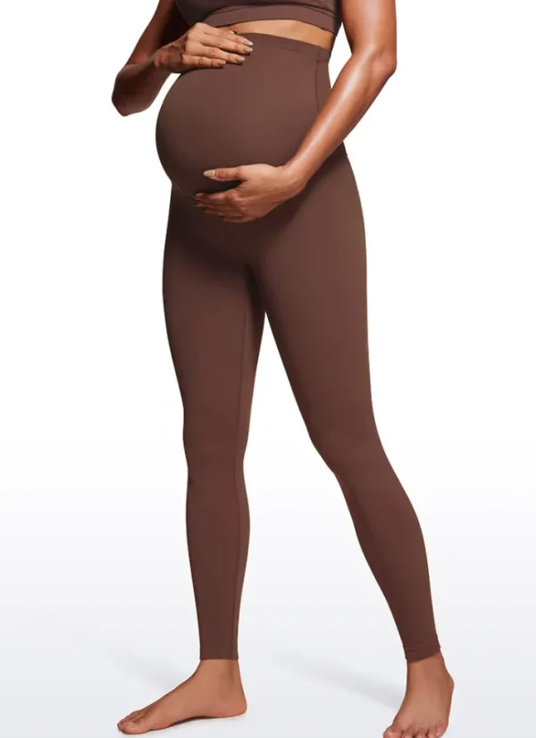 Clearance CRZ YOGA Butterluxe Maternity Leggings 28" - Super High Waist Coffee Brown