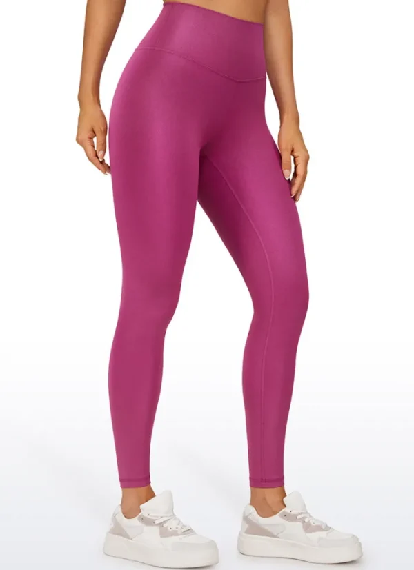 Outlet CRZ YOGA Butterluxe Matte Faux Leather Leggings 28'' Magenta Purple Classic Pattern