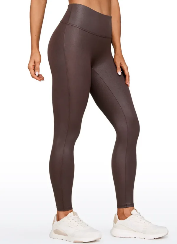 Fashion CRZ YOGA Butterluxe Matte Faux Leather No Front Seam Leggings 28''