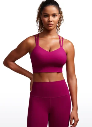 Online CRZ YOGA Butterluxe Molded Cups Sports Bra Criss Cross Magenta Purple