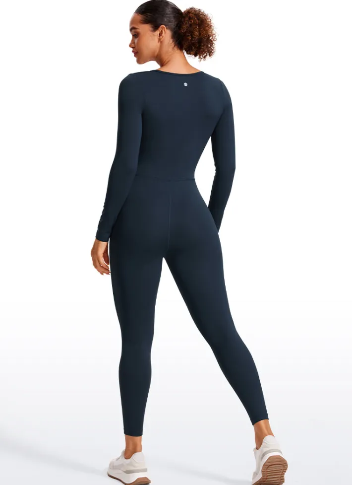 New CRZ YOGA Butterluxe Scoop Neck Long Sleeve Jumpsuits 25"