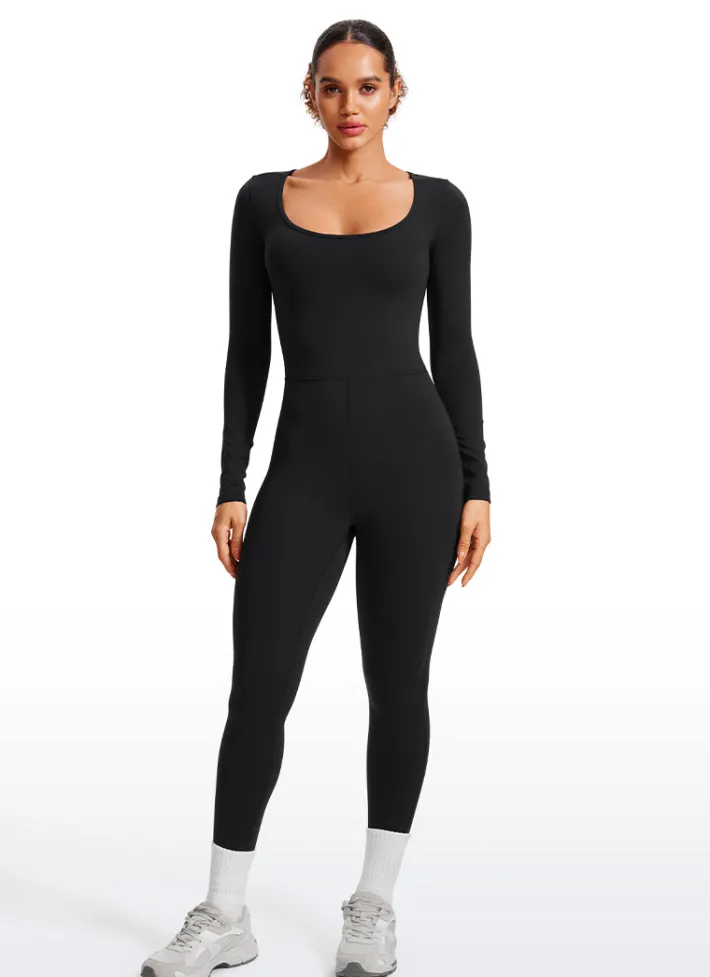 New CRZ YOGA Butterluxe Scoop Neck Long Sleeve Jumpsuits 25"