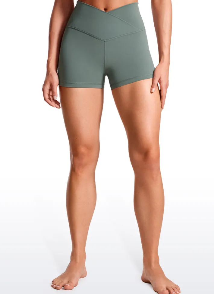 Clearance CRZ YOGA Butterluxe Shorts 3"- V Cross Waist