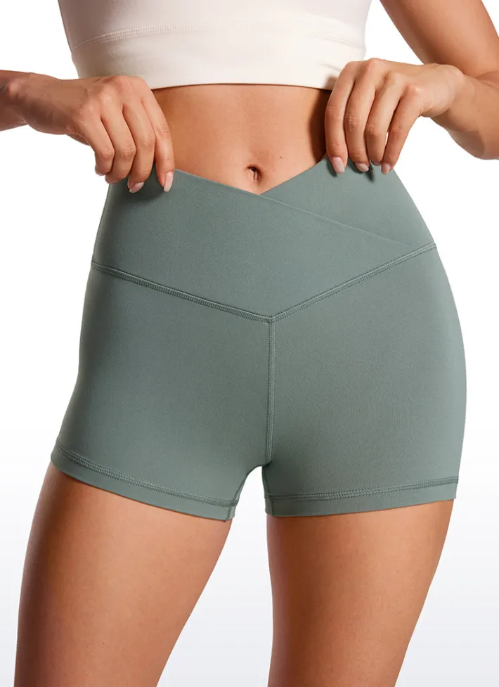 Clearance CRZ YOGA Butterluxe Shorts 3"- V Cross Waist