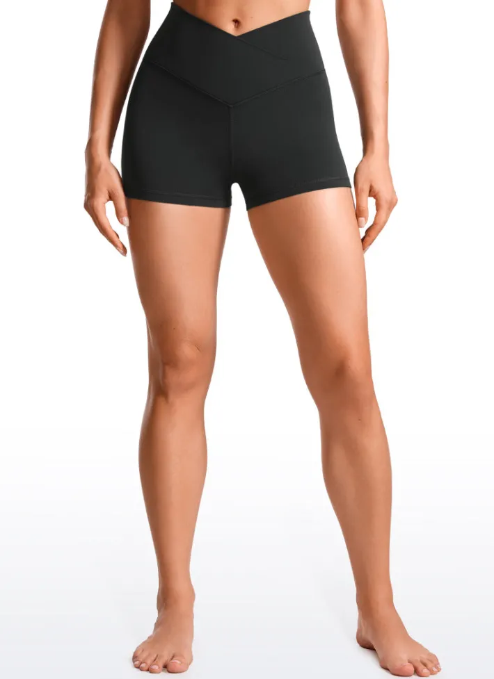 Clearance CRZ YOGA Butterluxe Shorts 3"- V Cross Waist