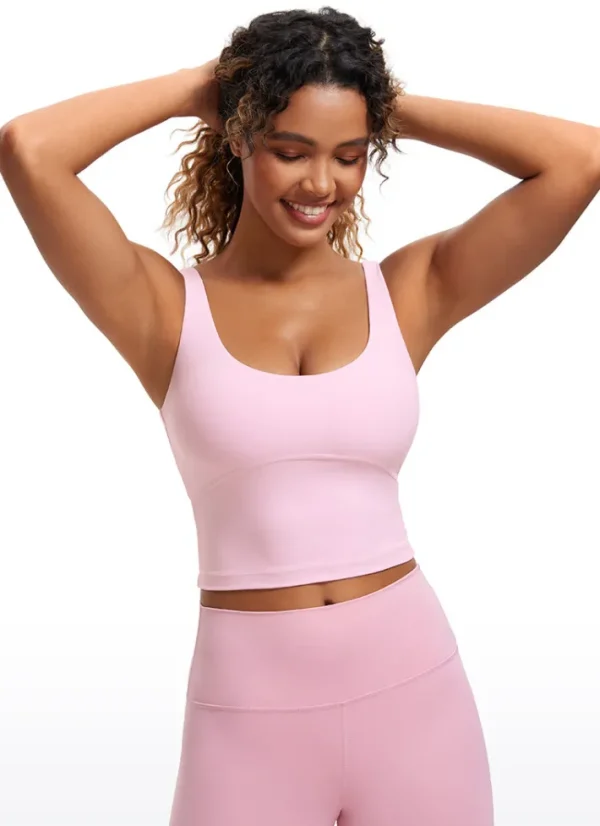 Fashion CRZ YOGA Butterluxe U Back Longline Built-in Bra Tanks
