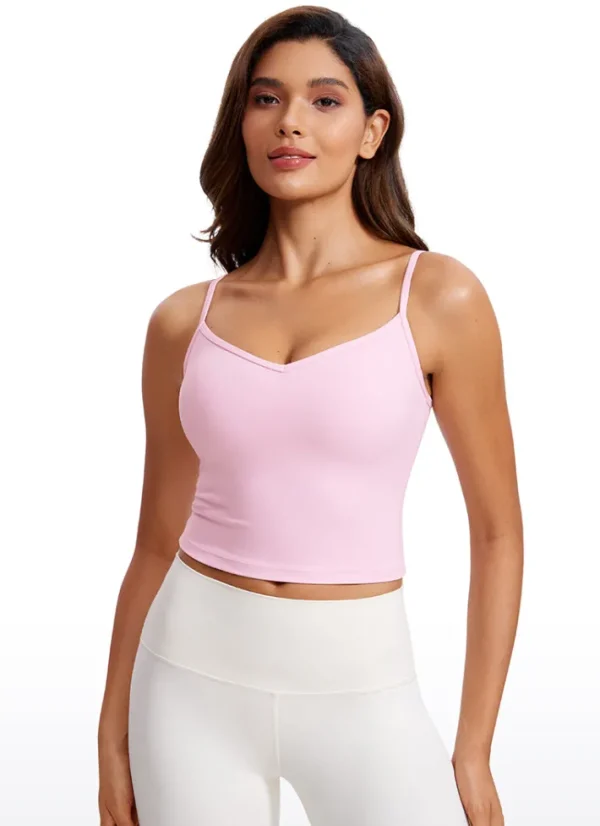 New CRZ YOGA Butterluxe V Neck Sweetheart Built-in Bra Tanks