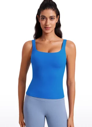 Best CRZ YOGA Butterluxe Waist Length Built-in Bra Tanks U Neck
