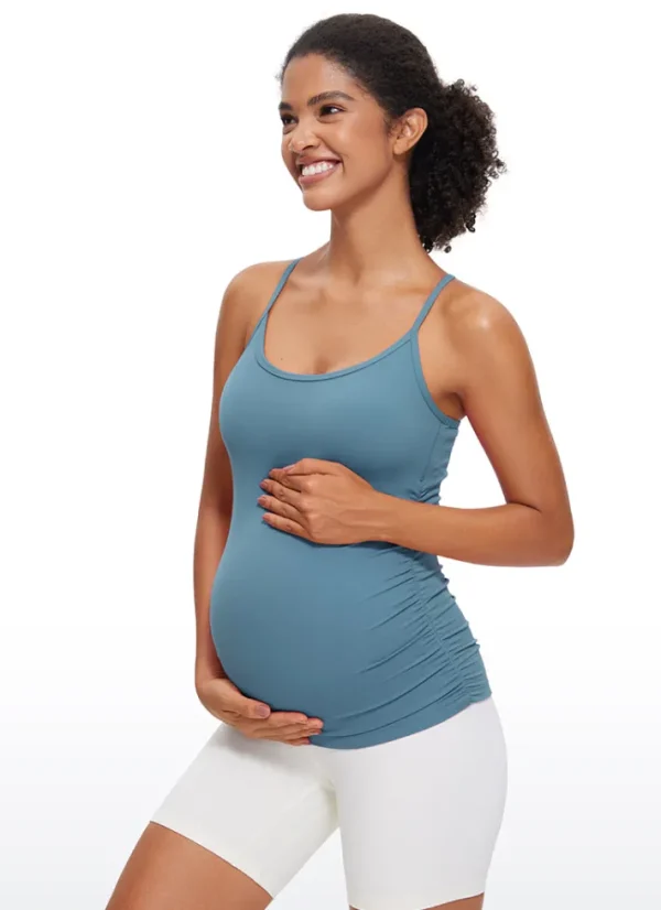 Best Sale CRZ YOGA Butterluxe Y Back Maternity Tank Ruched Sides