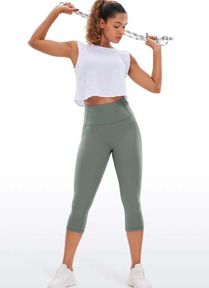 New CRZ YOGA Butterluxe Yoga Pockets Capris Leggings 19''