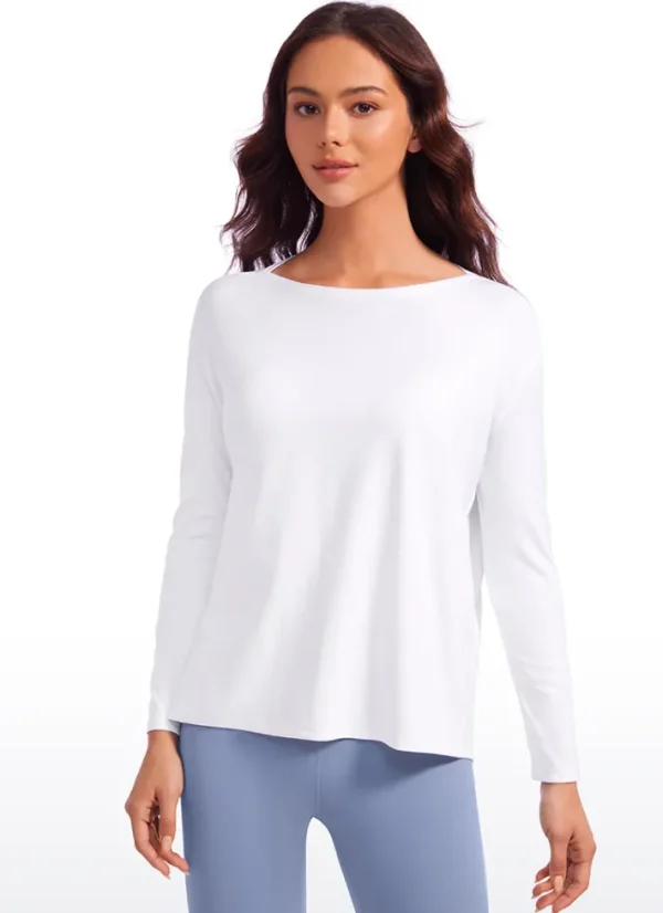 Shop CRZ YOGA Butterluxe-Light Hip Length Back Hem Long Sleeves