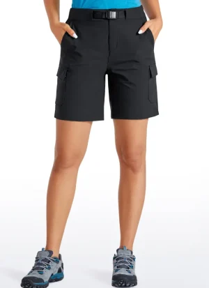 Store CRZ YOGA Cargo Mid-Rise Hiking Shorts with Belt Loops 7"