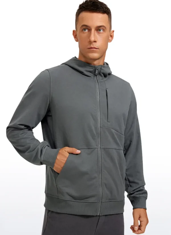 Best Sale CRZ YOGA Cotton Terry Zip-up Jackets with Pockets