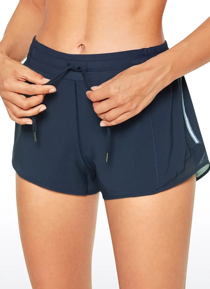 Store CRZ YOGA Feathery-Fit Mid-Rise Lined Shorts with Drawstring 2.5''