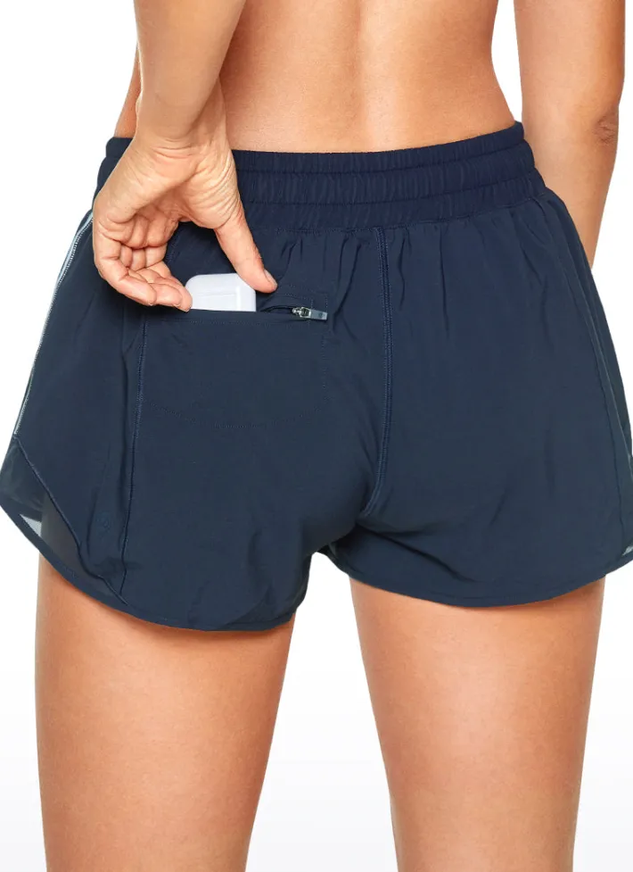 Store CRZ YOGA Feathery-Fit Mid-Rise Lined Shorts with Drawstring 2.5''